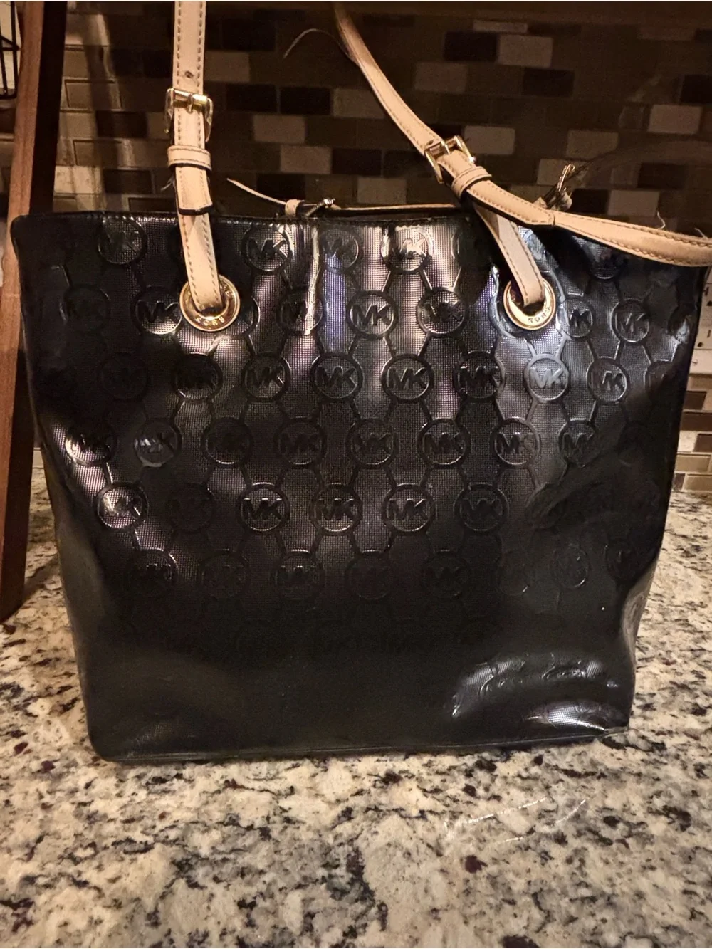 Michael Kors Black Leather Tote Bag